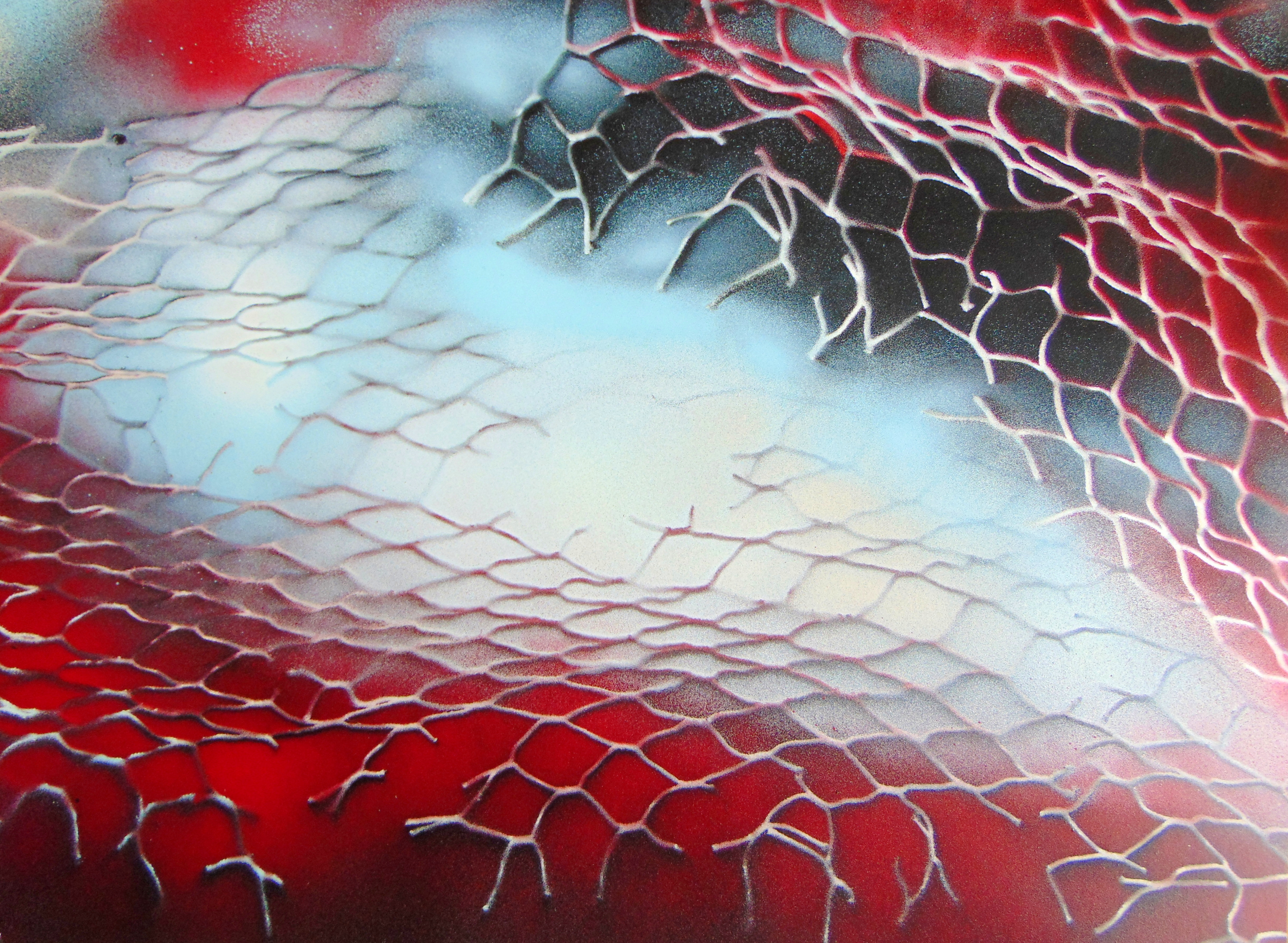 Abyss I (spray paint on canvas paper, 58cm x 77cm)